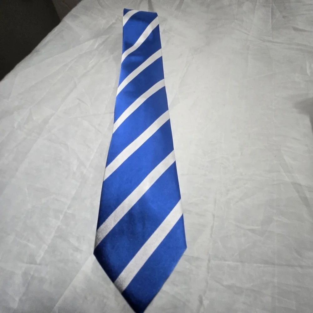 Donald J Trump President Tie Blue White Striped Silk Presidential Seal Men's